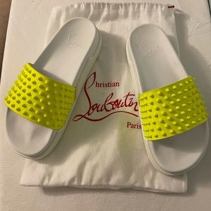 Christian Louboutin Neon Green Pool Slide
